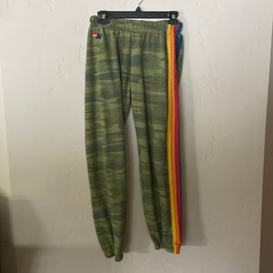 Aviator nation 5 stripe camo women’s size small sweatpants
